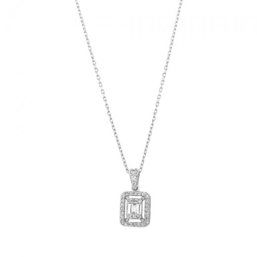 0.20 ct. Diamond Baguette Necklace